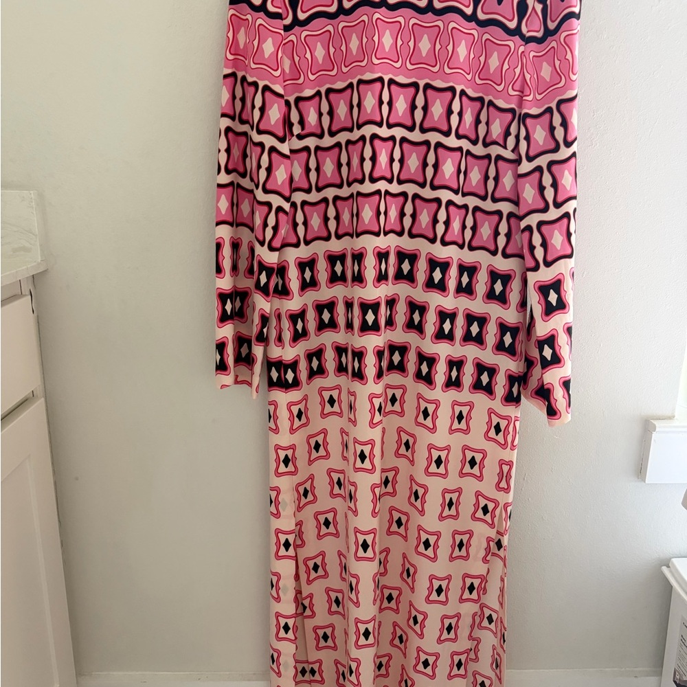 Zara Pink and Black Patterned Dress